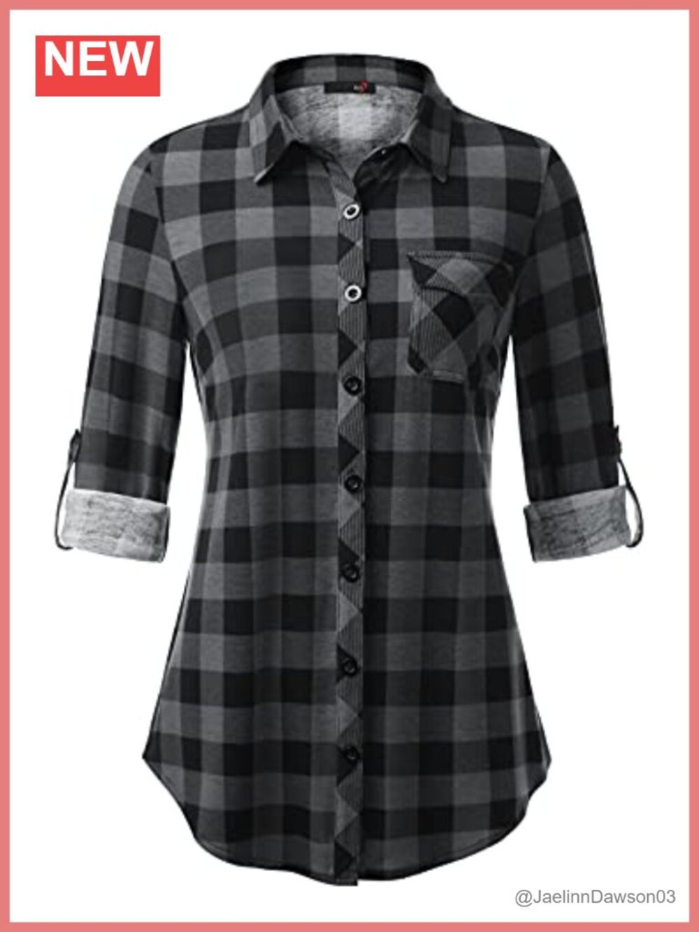 Women's Soft Knit Button Down Shirt Roll Up Long Sleeve Casual Work Blouse